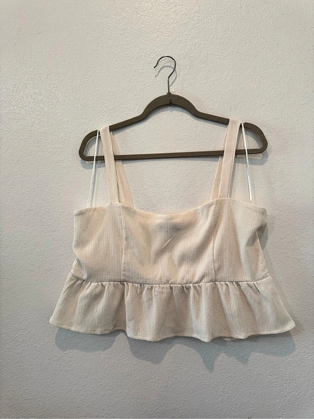 1.STATE Peplum Camisole in Cream XL Like New